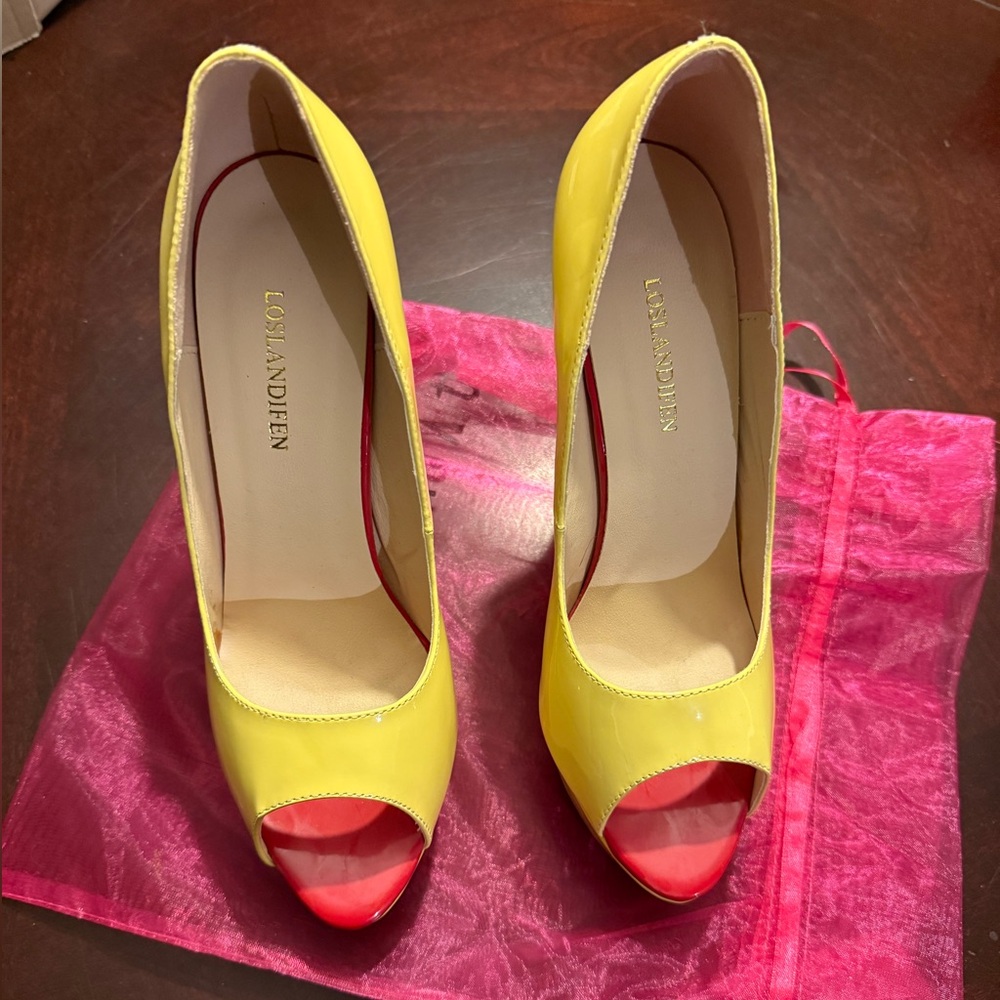 Loslandifen Yellow Peep Toe Heel